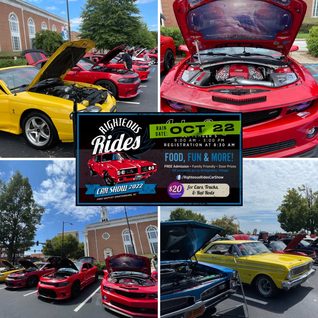Join us tomorrow on campus in downtown Spartanburg for the annual Righteous Rides car show!