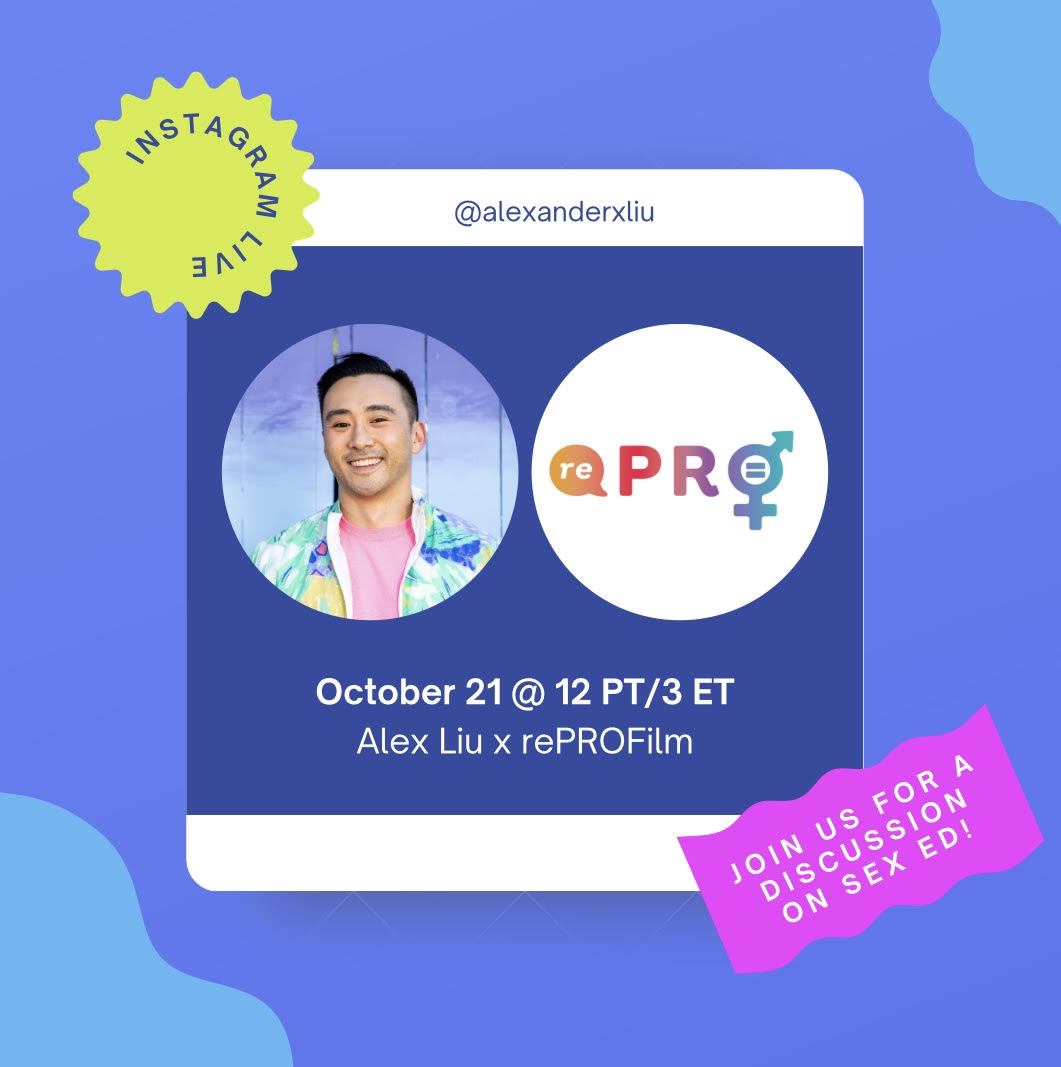 I'm going LIVE ON INSTAGRAM with Alex Sgambati @rePROFilm TODAY AT 12P PT to chat about what good sex ed should look like—and how far away we are in the US.