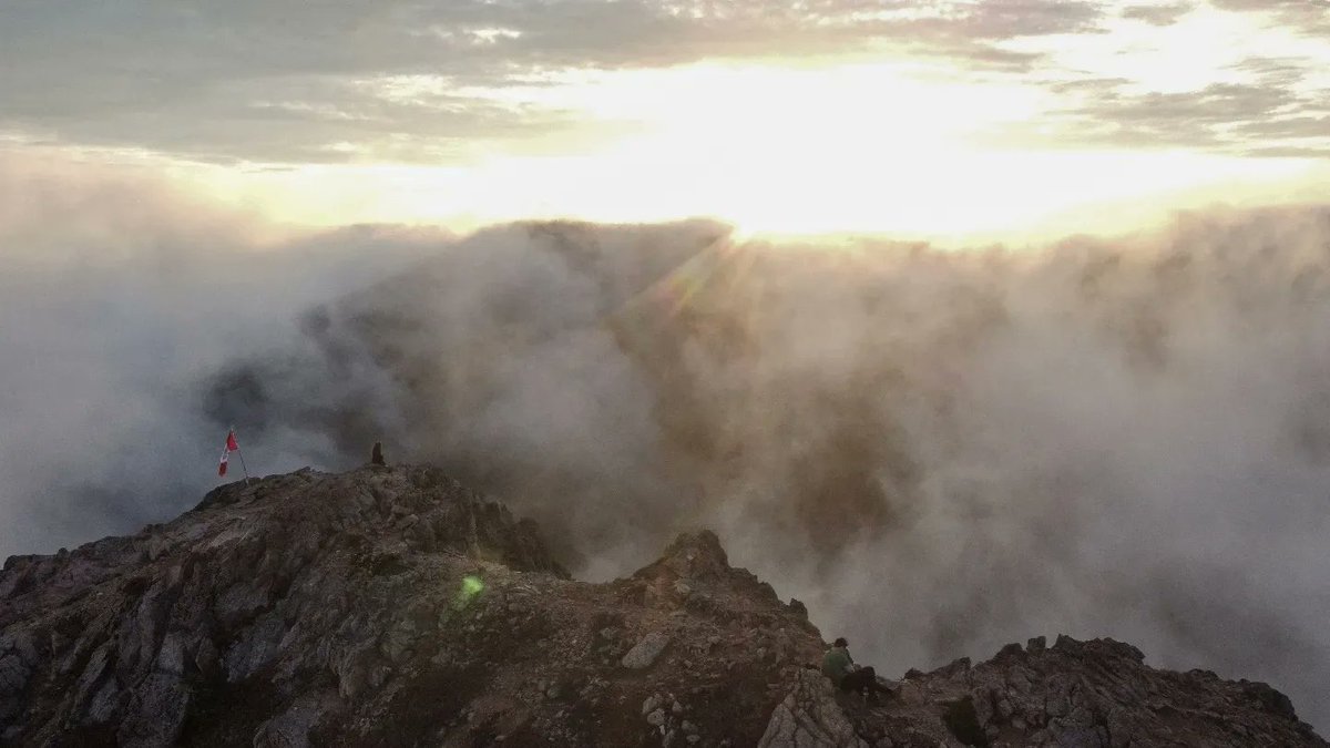 The Mountain put on a show. 
 
Theodore Fricker Mountain (October 18, 2022).
 
#mountainsofnovascotia 
#hikens
#VisitNovaScotia #explorenovascotia #capturenovascotia  
#VisitCapeBreton #travelcapebreton