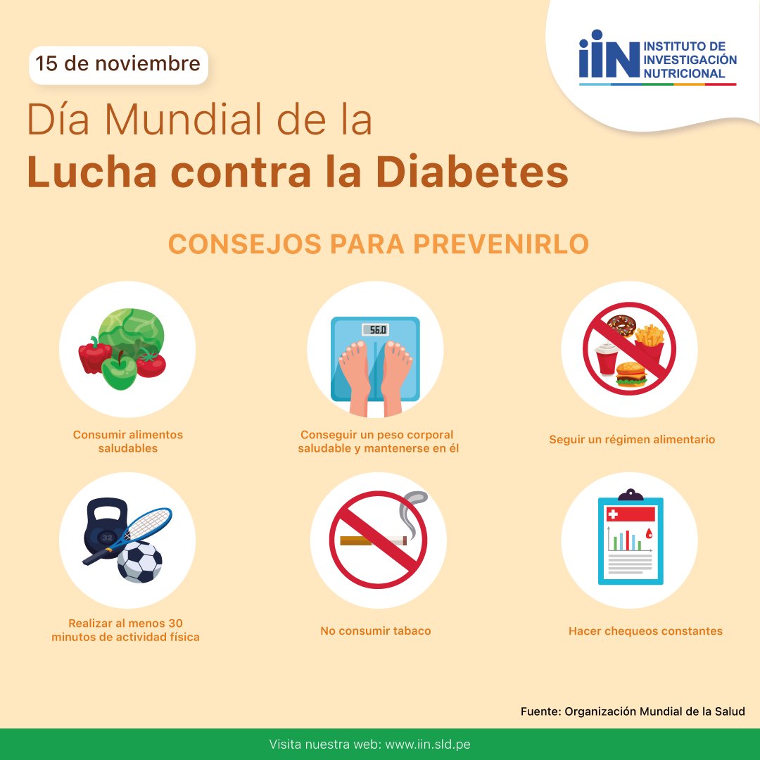#15deNoviembre | Hoy en el #DíaMundialDeLaLuchaContraLaDiabetes, te damos algunos consejos para prevener esta enfermedad 💪🏼