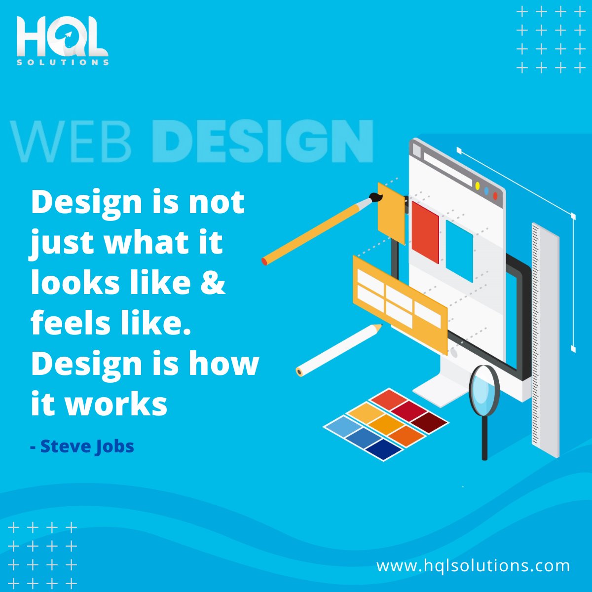 hql_solutions's tweet photo. Design is not just what it looks Like & feels like. Design is how it works.
-Steve Jobs
#hqlsolutions #marketing #business #sales #b2b #businessmarketing #grow #web #webdevelopment #webdesign https://t.co/hmzA3jmP9a