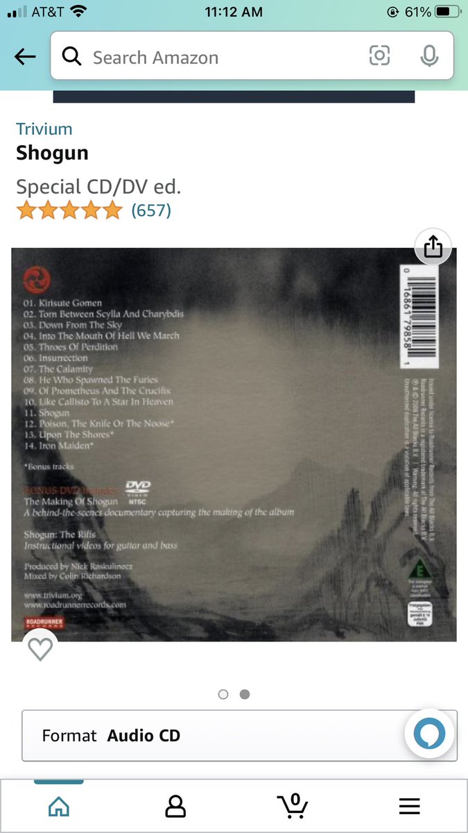 Bought the last ‘used in good condition’ of Shogun special edition just now. Fingers crossed it has the DVD! Been wanting to watch the making of again for years now! 🤞🏻🤘🏻 @TriviumPaolo <a href="/matthewkheafy/">Matthew kiichichaos Heafy</a> <a href="/TriviumOfficial/">Trivium</a>