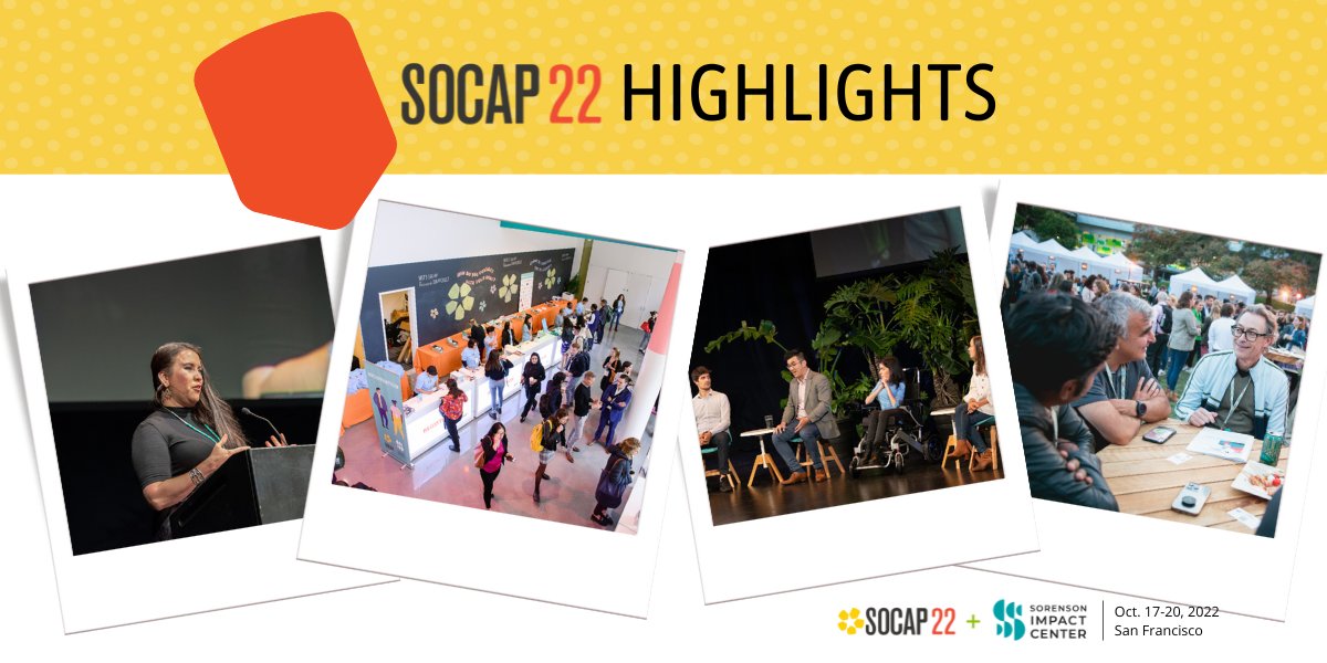 SOCAPmarkets's tweet photo. As we look back at this week, we look forward to taking chances, sitting with discomfort, embracing messy complexities, and building from joy with all of you. Explore closing highlights from #SOCAP22 here: https://t.co/3w9yhoTKc9 #HeardItAtSOCAP https://t.co/FsYbNkhRPl