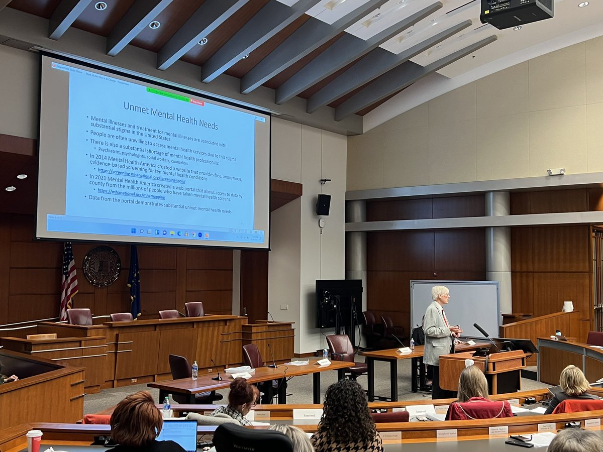 INHealthLawRev's tweet photo. .@SparkmanChicago points out that Mental Health America has a web portal that has a county-by-county breakdown of mental health screenings at: https://t.co/ENwUw75j24 !!
@iuhealthlaw @IUMcKinney 
#MentalHealth #law https://t.co/PwUdsKHSsP