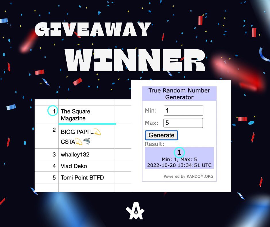 Congrats <a href="/TheSquareMag/">The Square Magazine</a> for winning our very first giveaway🥳! Check your DM for all the details. We wanna thank everyone who participated and stay tuned: we have more giveaways coming! 👁️