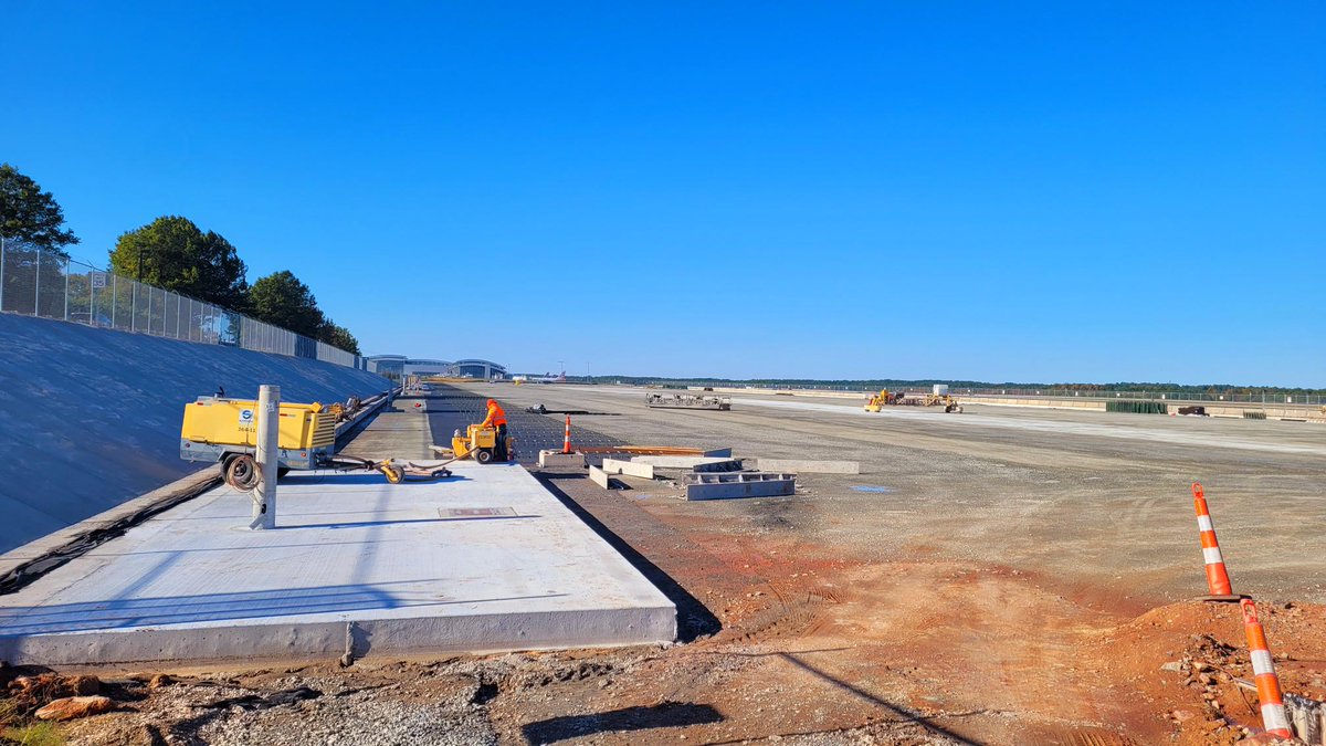RDUAirport's tweet photo. It may not look like much, but this is the first permanent slab for what will be RDU's new apron for overnight aircraft storage. This additional parking capacity will help airlines plan more early-morning departures. https://t.co/96aR9fCdNA