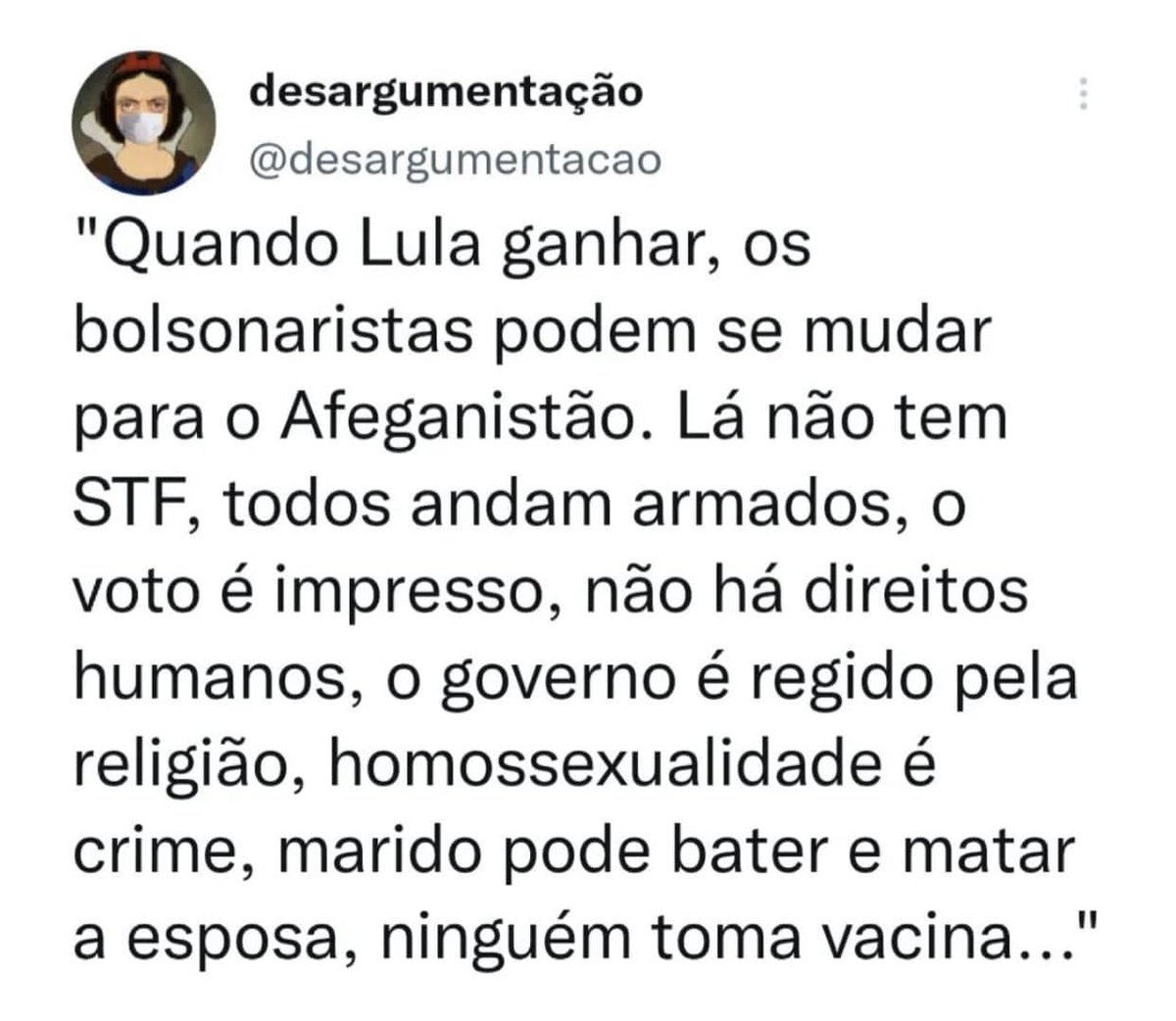 MateusMazzioni's tweet photo. Se algum bolsonarista te disser para ir para a Venezuela responda-o dizendo para ele ir para o Afeganistão https://t.co/SjZn0TdckX