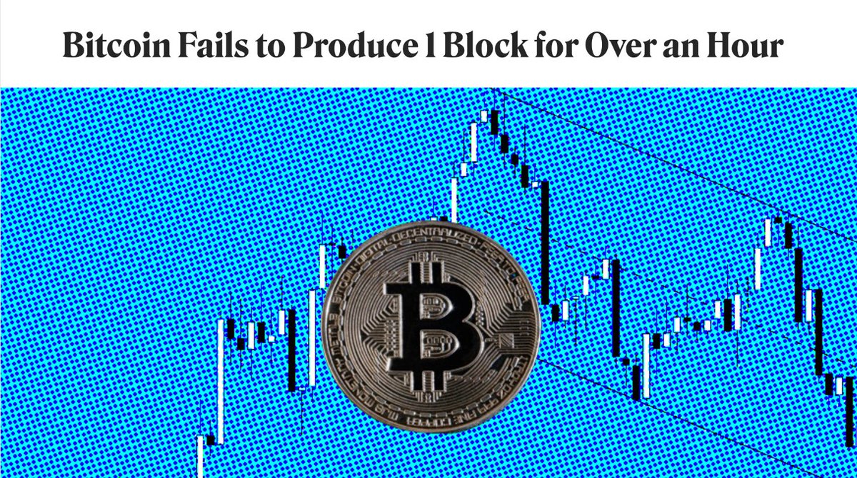 Recently, #Bitcoin has failed to produce 1 block for over an hour.

This resulted in 13,000 transactions stuck in a pending state. With a high hash rate, a low price, and skyrocketing energy costs, how do you see this impacting $BTC?

➡️coindesk.com/business/2022/…