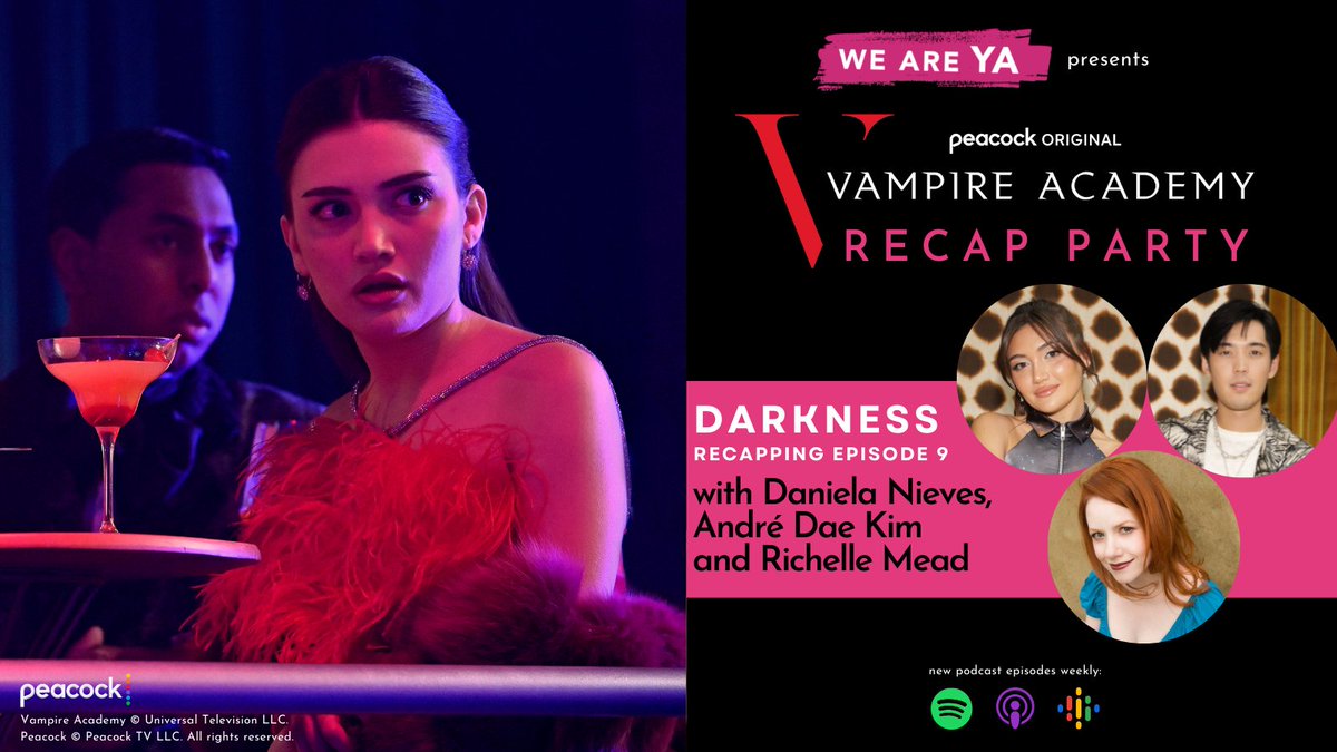 Nothing big happened on this week's #VampireAcademy episode, Darkness, right?! WRONG - EVERYTHING BIG HAPPENED! 

We have SO much to discuss, and joining <a href="/RichelleMead/">Richelle Mead</a> are special guests <a href="/_danielanieves/">Daniela Nieves</a> and <a href="/Andre_kim7/">Andre Dae Kim</a> 

Listen heren: bit.ly/VampireAcademy…
<a href="/peacock/">Peacock</a>