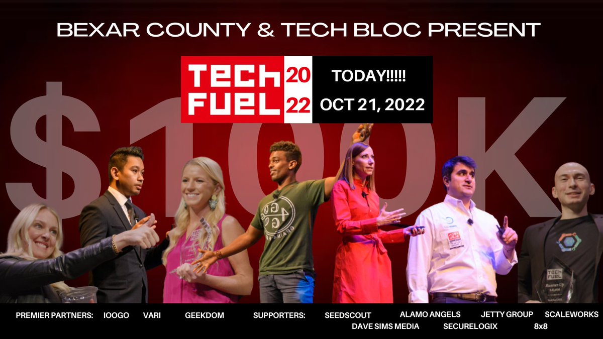 IleanaGonzxlez's tweet photo. Tech Fuel 2022 is TODAY!!!! 🚀🚀🚀

Doors open at 5:30 at the Tobin Center. The event is FREE! See you all there 

@seobrien @jillklinvex @seats @IrisWriting @JoshSanchez_13 

@SATechBloc @lewmoorman @dheardman @Geekdom @AlamoAngelsofSA @IOOGOinc @seedscout @8x8 @jetty_group https://t.co/PfHs9peKyt