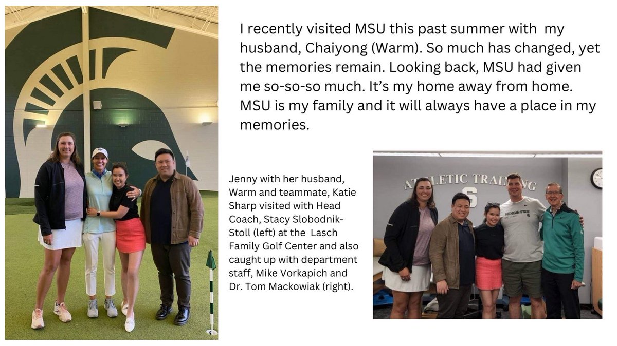 MSU_VarsityS's tweet image. Today's #FeatureFriday highlights @MSU_WGolf alumna,   Jenny (Sritragul) Paniengtong!  @JSritragul