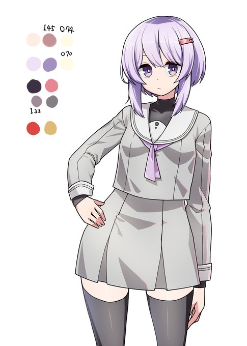 「purple neckerchief short hair」 illustration images(Latest)