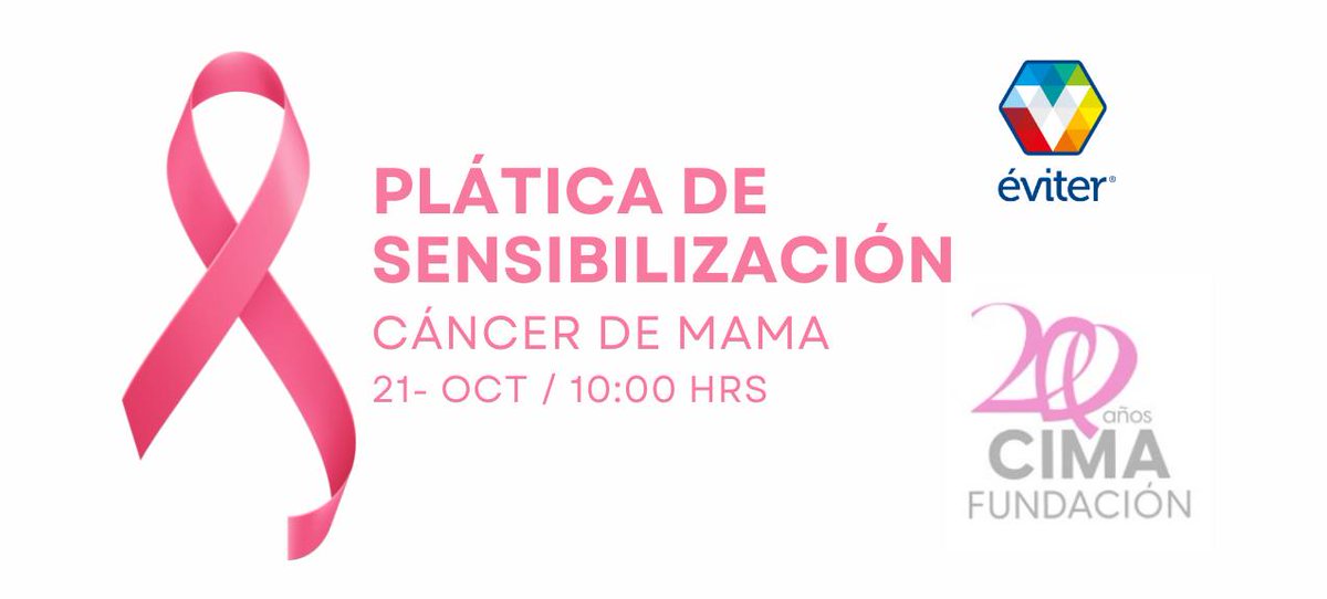 EviterMX's tweet photo. En el marco del mes de la prevención del Cáncer de mama, organizamos una plática en vivo con la Fundación Cima para concientizar sobre la detección temprana y los cuidados para protegerte. ¡Únete a la conversación! 🎗️ https://t.co/BPAkdBHjM4 https://t.co/oUBaL5RY7j