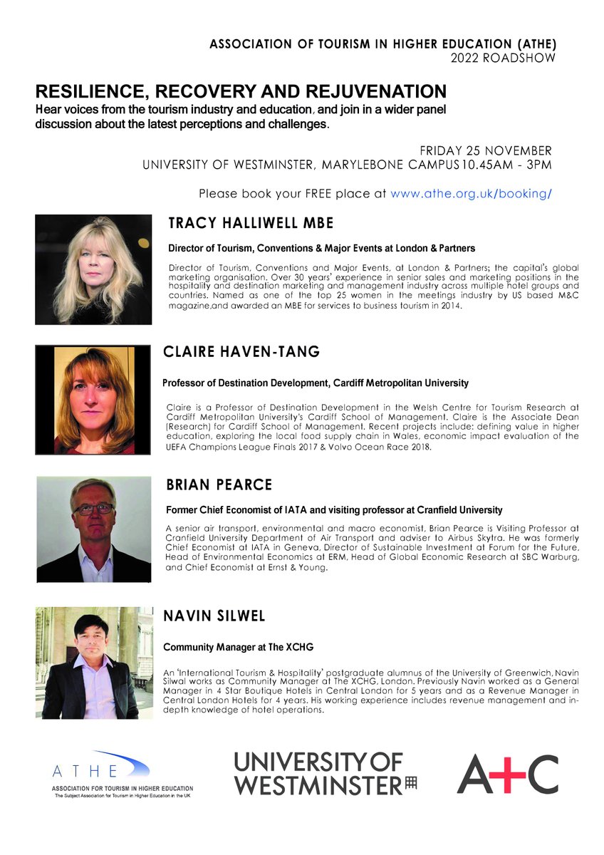 Join us in London on 25th November for our 2022 ATHE seminar series, London edition! <a href="/AssocTourismHE/">ATHE</a>   @tourismuniwest <a href="/UOWarchitecture/">UoW School of Architecture and Cities</a>  Everyone welcome, free registration (spaces limited) athe.org.uk/booking/