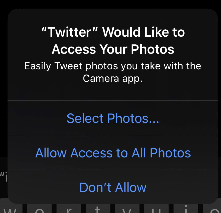 0x_patrick's tweet photo. Apple is known for privacy.
But for the better part of the iPhone's history, permissions haven't been very granular. They certainly do not satisfy the #ocaps model.
In 2020 they introduced a feature where you can specify which photos a particular app has access to: https://t.co/uf5vWvqzeN