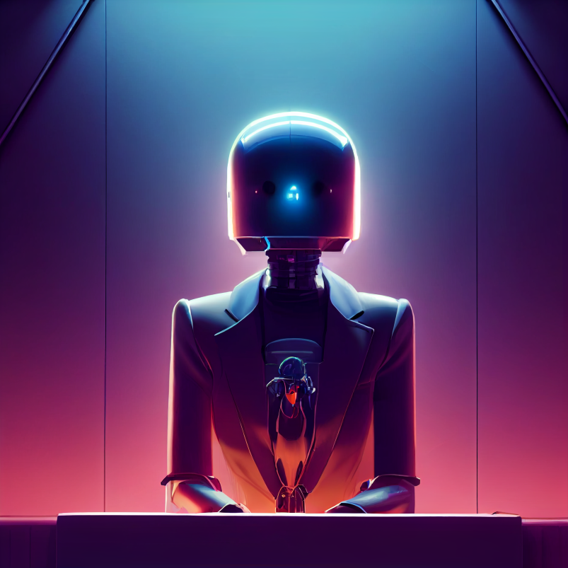 AIgene_NFT's tweet photo. Our text-to-image algorithm generator💻
Artwork about Love, Death&amp;Robots❤️❌🤖 #lovedeathrobots  #AIArtworks #NFT #NFTs #AI
A robotic lawyer👩‍⚖️
Picture in the style of Moebius🎨 https://t.co/BCp8SUSO4D