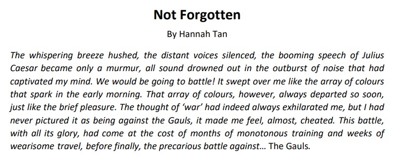 An extract from Hannah's winning piece: A highly convincing fictionalised memoir written from the point of view of Publius, a Roman soldier on campaign in Gaul with Julius Caesar’s army. #history #WritingCommunity