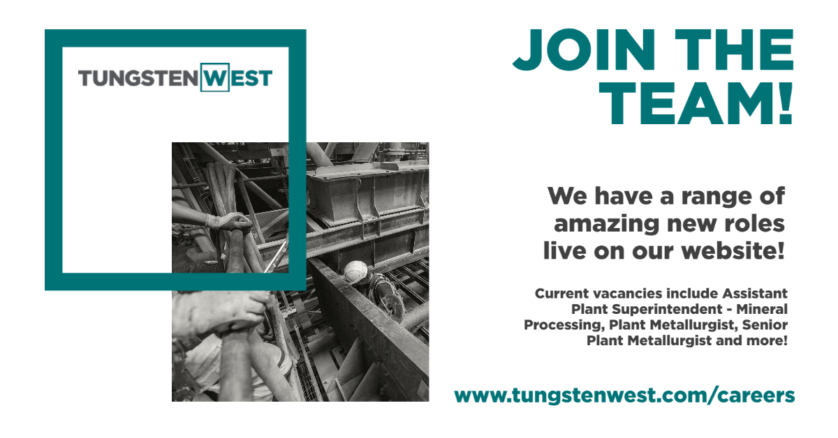 More jobs now live! Plant Metallurgist, Senior Plant Metallurgist &amp; Assistant Plant Superintendent. See our new careers pages as we search for people to join us at the world-class Hemerdon Mine. tungstenwest.com/careers 
<a href="/LaunchpadPlym/">Skills Launchpad Plymouth</a> <a href="/CMA_Minerals/">Critical Minerals Association (UK)</a> 
<a href="/JCPinPlymouth/">JCP in Plymouth</a>