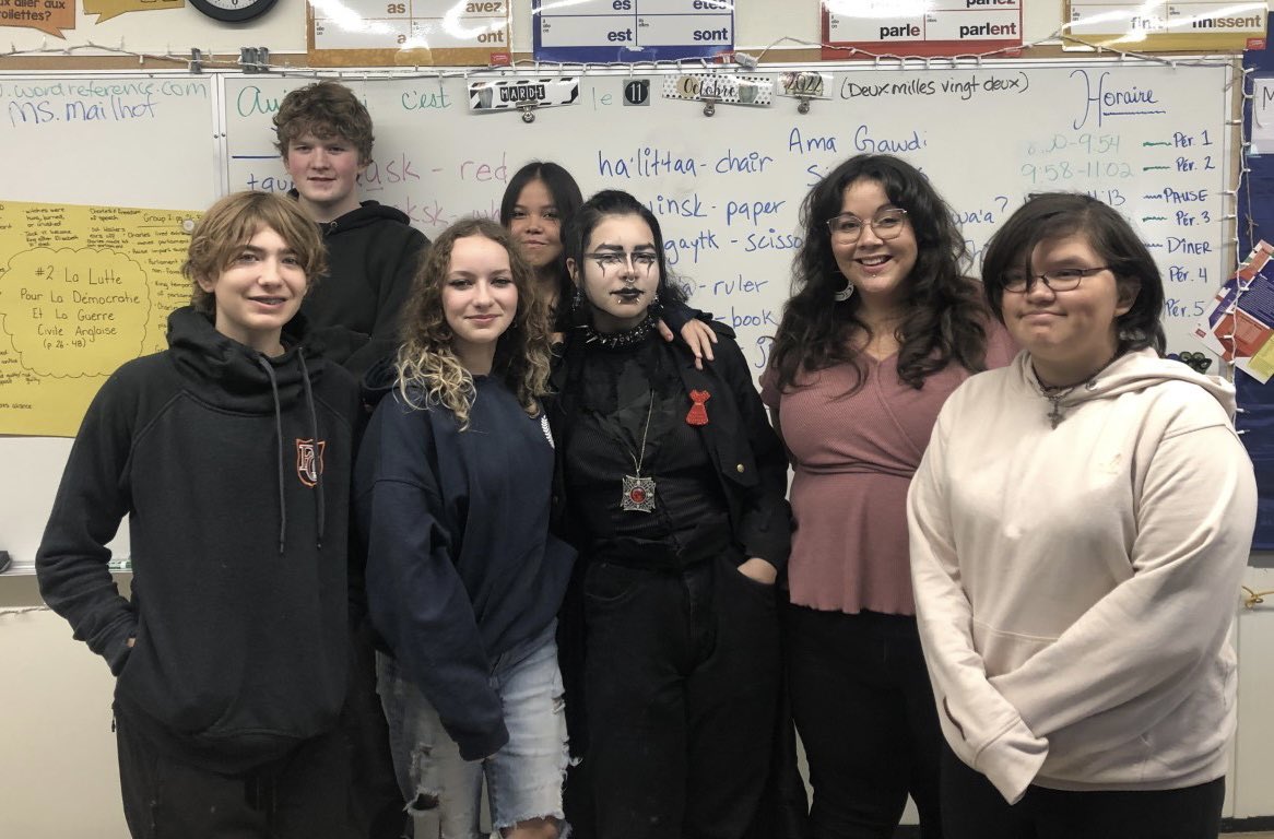 Students are having fun learning Sm’algyax at Skeena Middle School. Sm’algyax is the language of the Ts’msyen Peoples of Northwest British Columbia #LanguageRevitalization #SD82 #EngageIgniteEmpower #BeIntentional