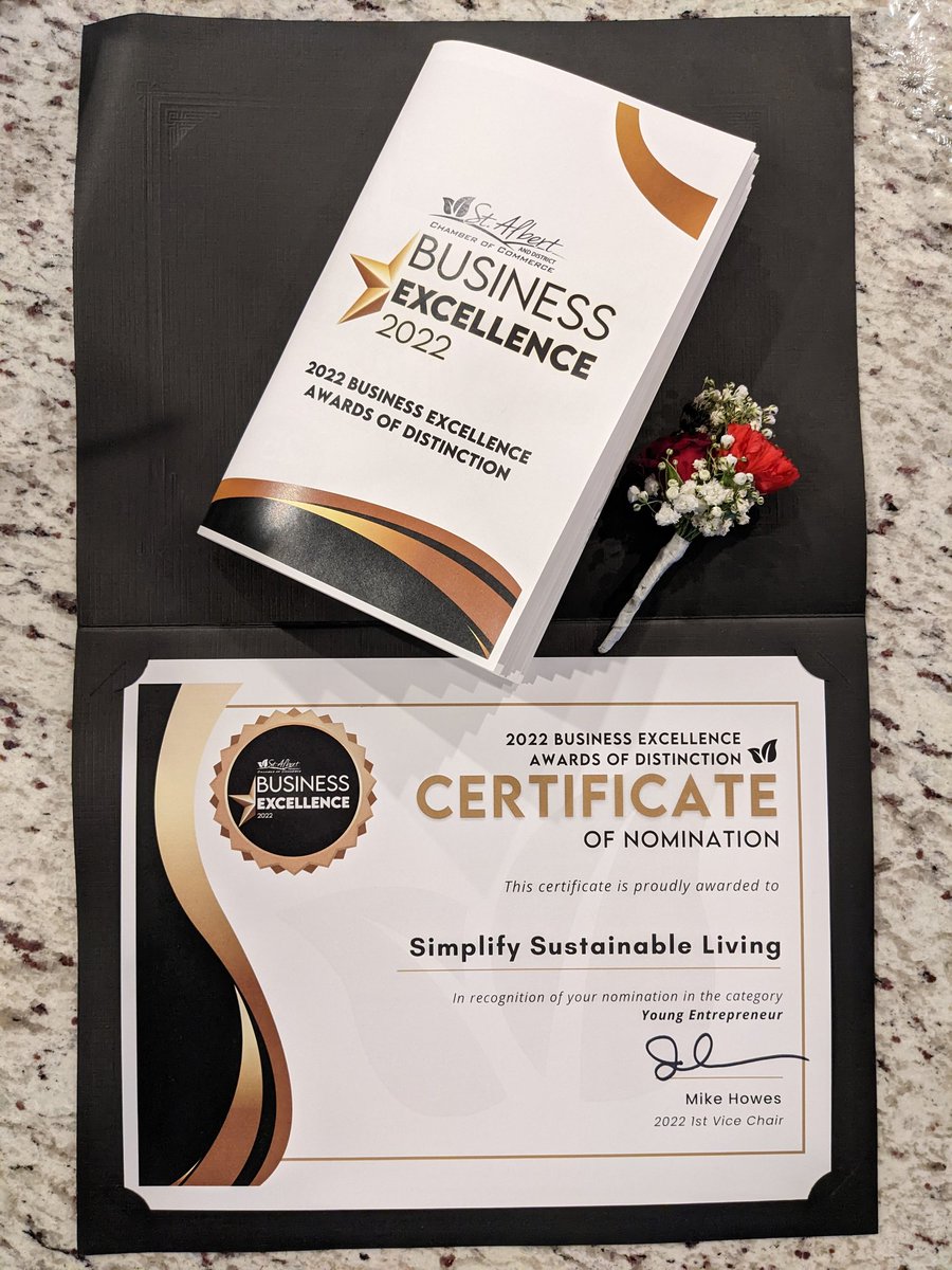 _simplifyliving's tweet photo. So honored to be among the nominees at last night's @stalbertchamber Business Excellence Awards
#StAlbertLocal #SimplifyStAlbert #T8N #YEG #ZeroWasteAlberta #StAlbert #StAlbertBiz #IHeartLocalBiz https://t.co/PvOJkp0cfS