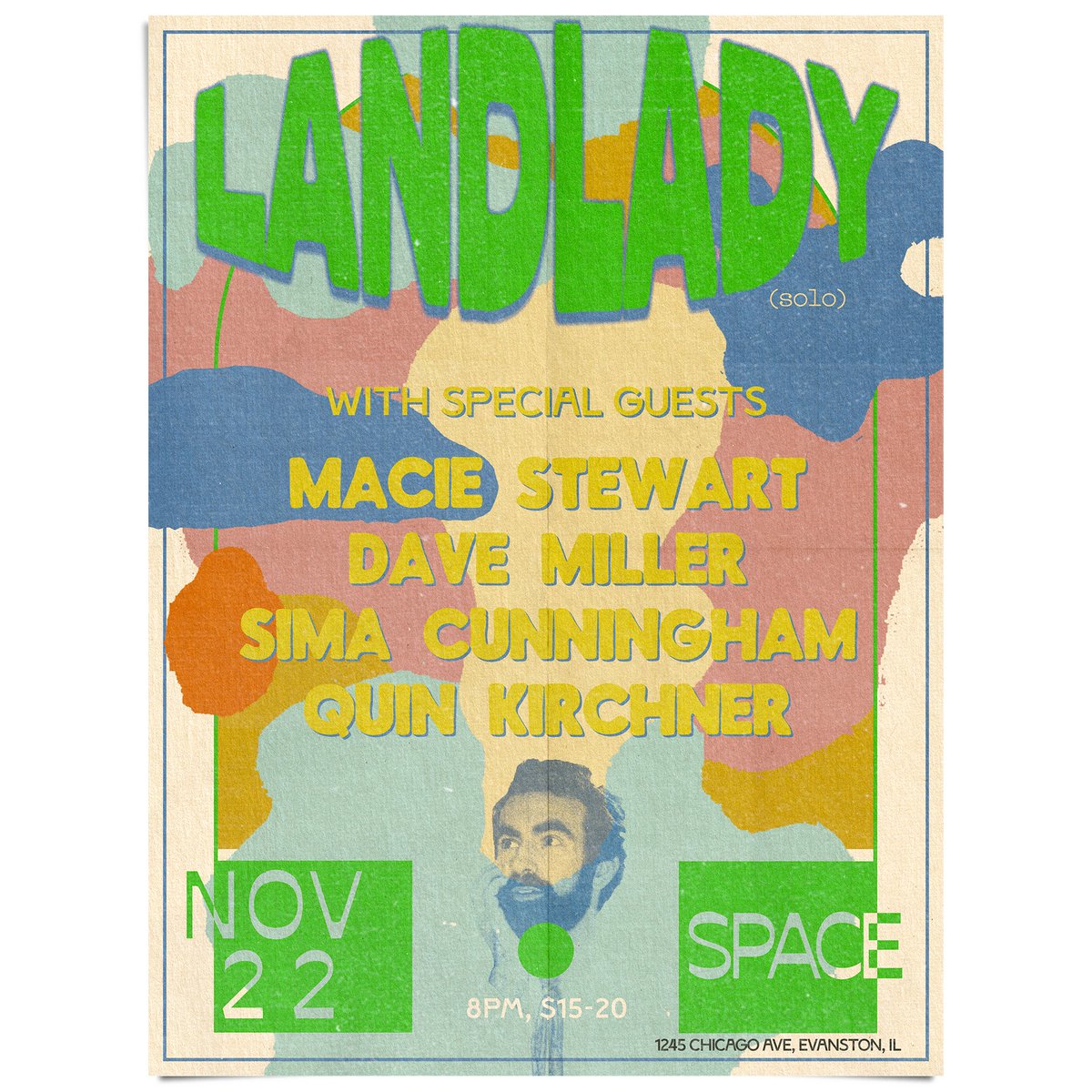 Landlady (@landladyband) on Twitter photo and CHICAGO! I'm playing SPACE in Evanston on 11/22, joined by some really special pals doing mini-sets before mine, <a href="/Macie_Stewart/">Macie</a> , <a href="/SimaCunningham/">Sima Cunningham</a> , Dave Miller and <a href="/QKirchner/">Quin Kirchner</a>
tix here: eventbrite.com/e/landlady-w-m⦠and CHICAGO! I'm playing SPACE in Evanston on 11/22, joined by some really special pals doing mini-sets before mine, <a href="/Macie_Stewart/">Macie</a> , <a href="/SimaCunningham/">Sima Cunningham</a> , Dave Miller and <a href="/QKirchner/">Quin Kirchner</a>
tix here: eventbrite.com/e/landlady-w-mā¦