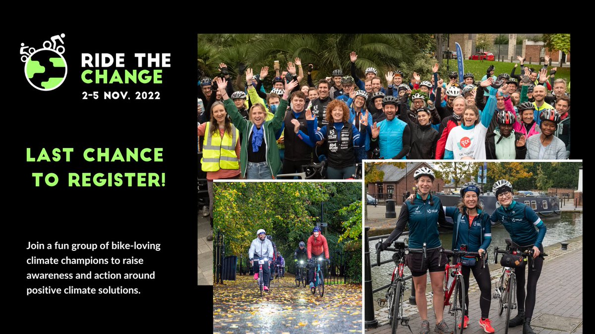 🚴 #Ridethechange22 #COP27 Cycle registration closes end of today, last chance to register for 2022!

🌍 Ride the whole trip (4-days), or just 1 day, up to you!

REGISTER 👉 adventureuncovered.com/cycling-advent…