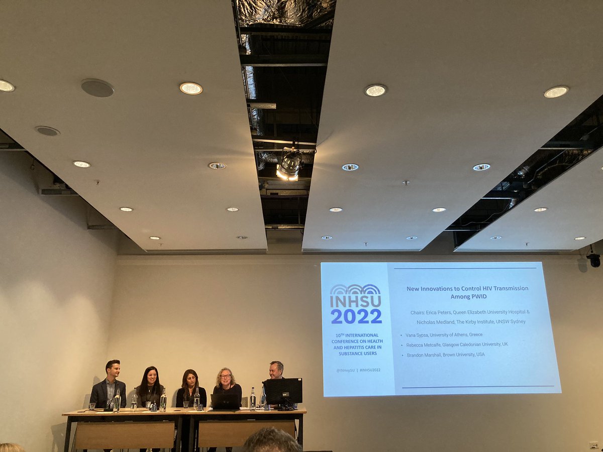 arjmcauley's tweet photo. Final #INHSU2022 session on HIV among PWID was one of the best across the entire conference. Kudos to @VanaSypsa @becksmetcalfe and Brandon Marshall @BrownUniversity for such an engaging session 👍 https://t.co/pIxx8yuhki