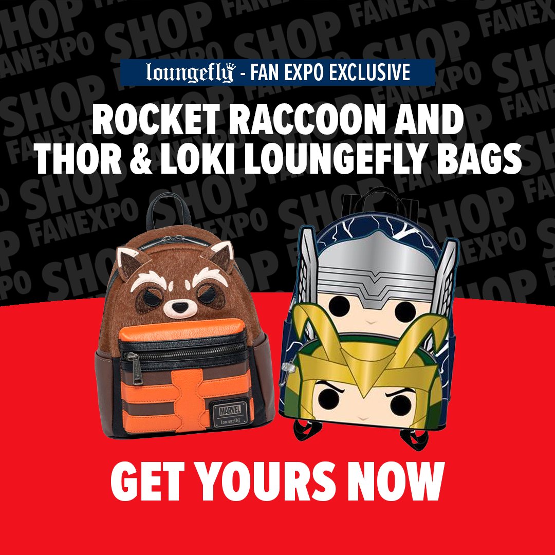 Bring your Fandom with you wherever you go with our Marvel Loungefly Backpacks, a Shop FAN EXPO exclusive. Save New Asgard with the Thor & Loki Backpack or fly the Benatar with the Rocket Racoon Backpack. Shop these exclusives now before they’re gone: spr.ly/6015MmPYf