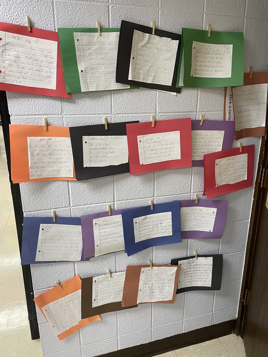 3rd and 4th graders did an amazing job using the Expanding Expression Tool to write fall themed “What am I?” papers #eet #makewritingfun