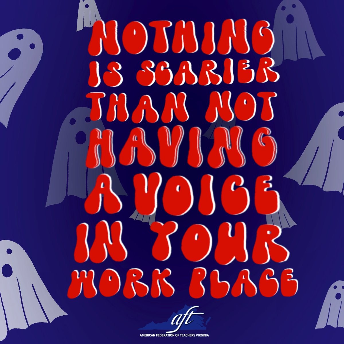 AFTVirginia's tweet photo. 👻👻👻 Providing education employees with the right to engage in collective bargaining ensures that they will have a legally guaranteed #seatatthetable to secure a voice in the terms and conditions of their employment. 

This is why we’re fighting for #collectivebargainingnow https://t.co/v9wquHGQ1y