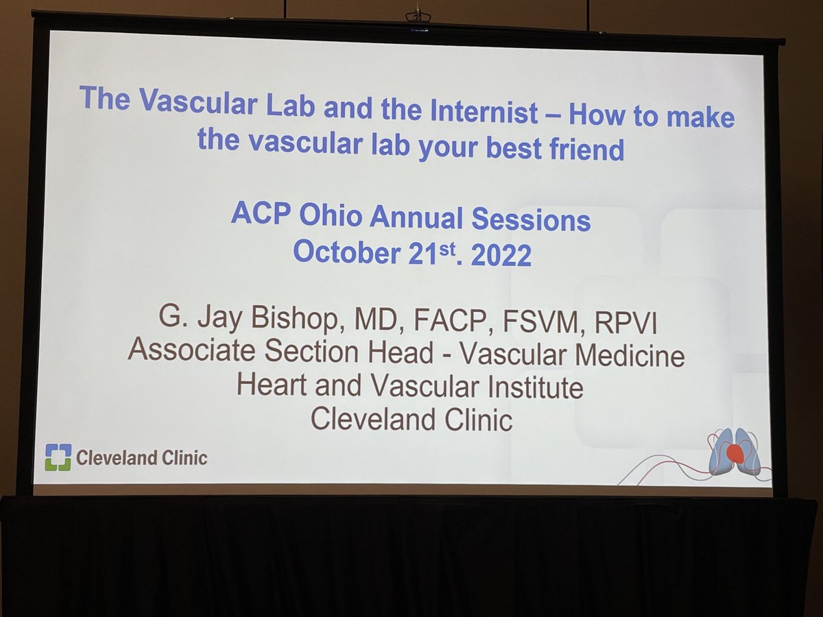 Excited to listen to ⁦@JayBishopMD⁩ lecture on “Vascular lab and the Internal Medicine physician” at #acpoh22 ⁦@OhioAcp⁩ ⁦@ACPinternists⁩ ⁦@2Scottish⁩ ⁦@ClevelandClinic⁩ #vascularmedicine