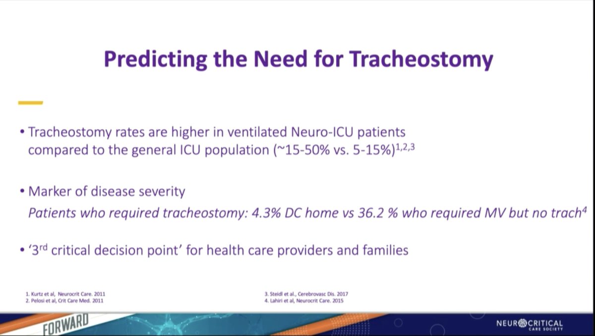 An awesome talk on tracheotomy decisions in severe acute brain injury by @SWahlster!!! #NCS2022