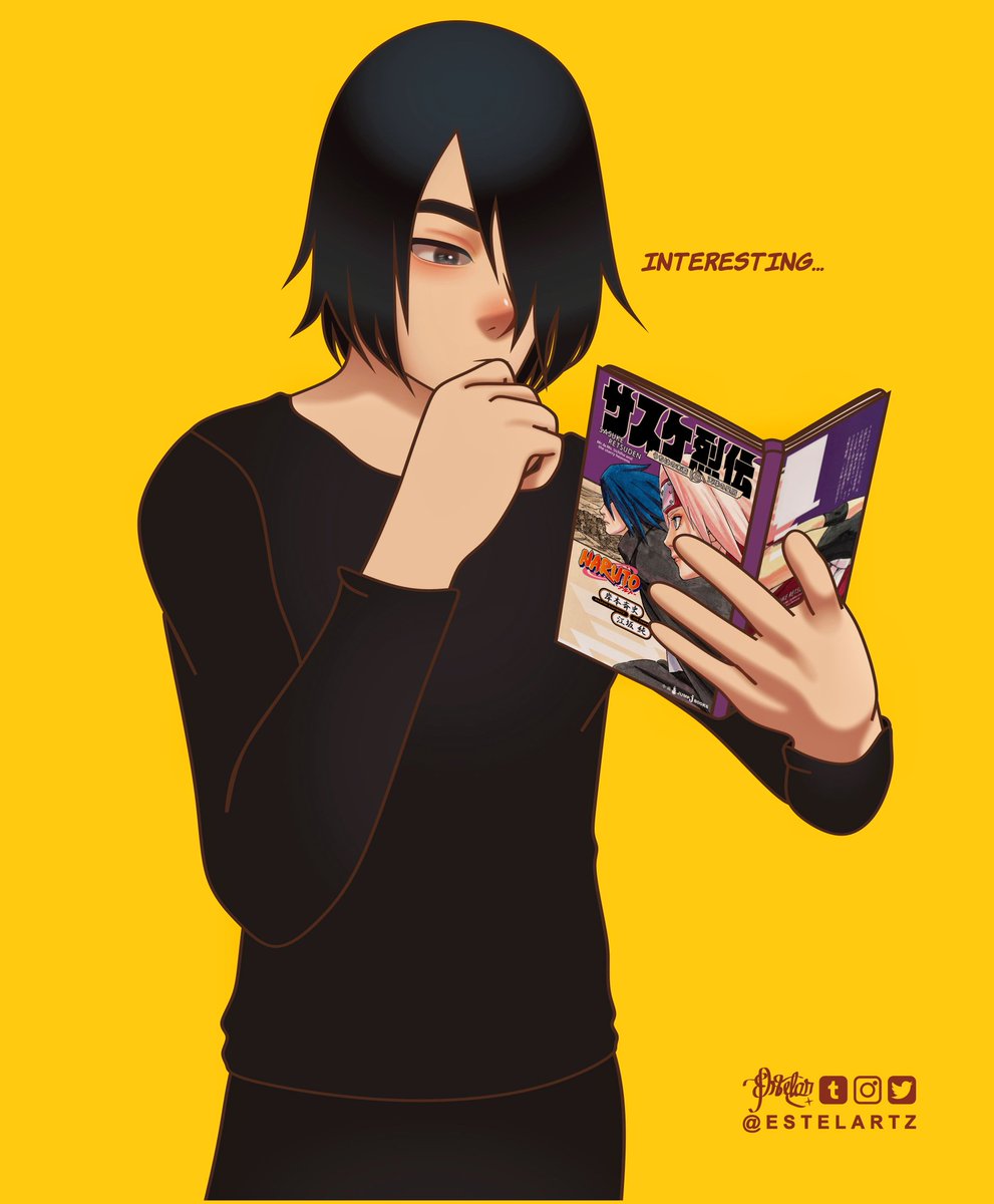 estelartz's tweet photo. shhh! Sasuke está lendo Sasuke Retsuden ✨ https://t.co/75kSDK4Kmb