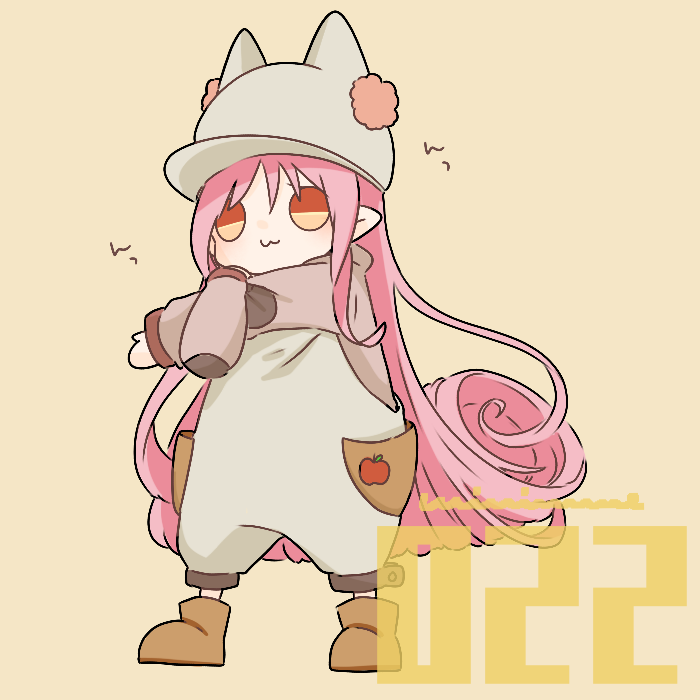 1girl long hair pink hair hat solo pointy ears :3  illustration images