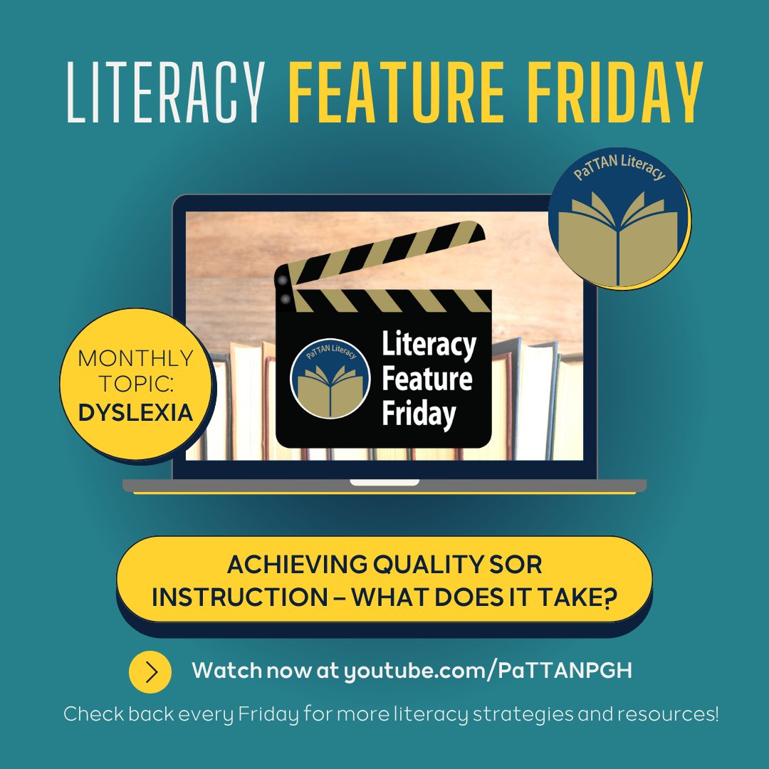 pattanupdates's tweet photo. Today is Literacy Feature Friday! For today’s Feature, you can learn what it takes to achieve quality SOR instruction in your classroom from this final session of the 2022 Literacy Symposium. Check back next Friday for new literacy content! Watch now: https://t.co/KdchxNkniU https://t.co/L7SOC3xDuV