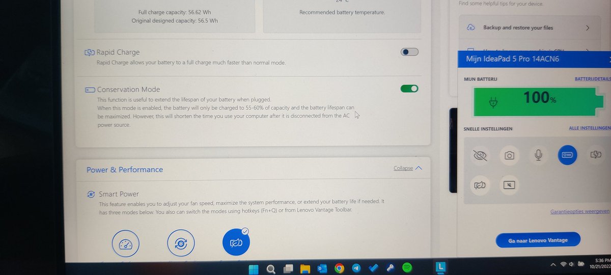 Hello <a href="/LenovoSupport/">Lenovo Support</a> my notebook charges to 100% capacity while battery "conservation mode" is enabled. Can you please help me fix this?
