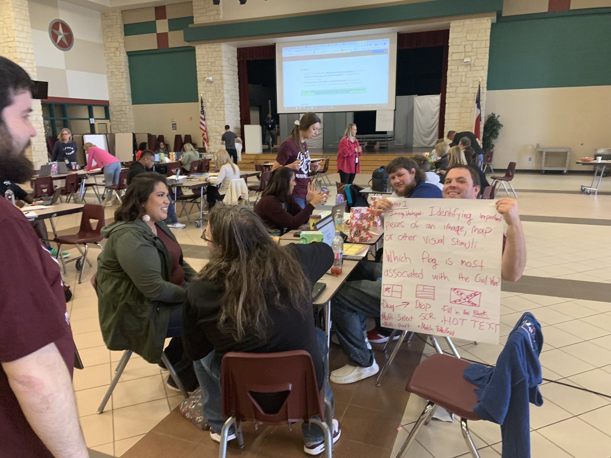 RJHlonghorns's tweet photo. #RJHgameon PD on new STAAR Item types. #goals #amazingteachers https://t.co/gEPTGuej3x