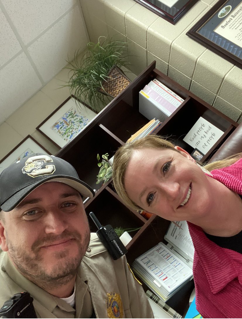 FHS, SRO lost bet on game against Comer last night!!!!! Has to wear Comer hat all day at his school!!!!!