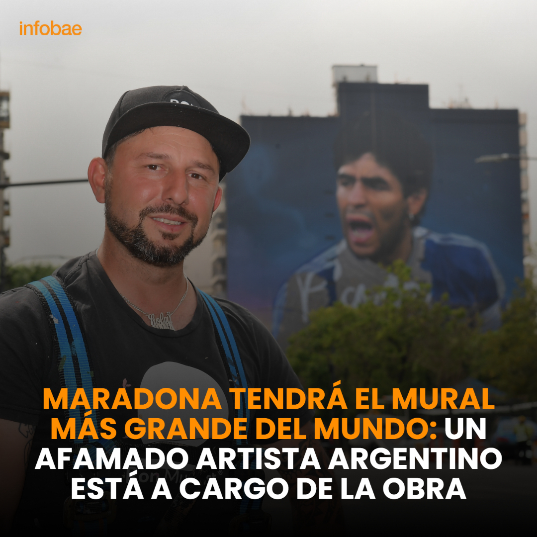 Diego Maradona tendrá el mural más grande del mundo: un afamado artista argentino está a cargo de la obra infob.ae/3COX6qd