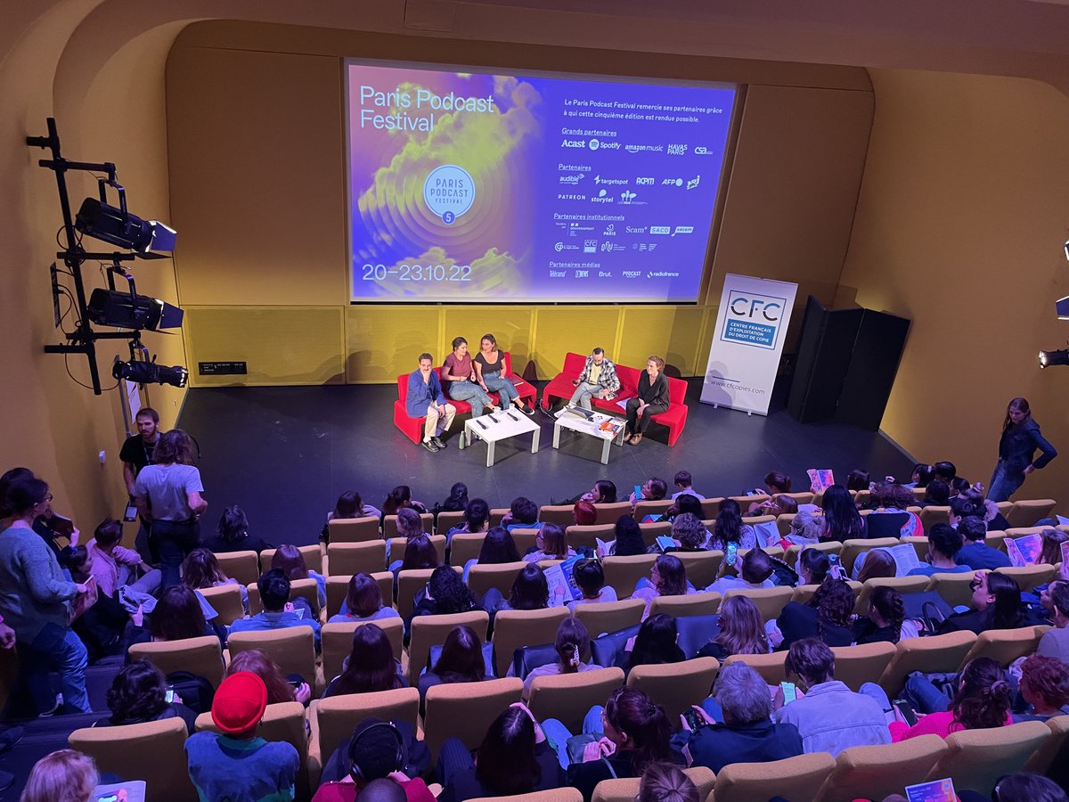 LE CFC SOUTIENT le <a href="/PodcastParis/">Paris Podcast Festival</a>  
🙏Merci à tous les intervenants de la masterclasse "Quelles stratégies éditoriales pour les adaptations podcast en livre ?"@christophepayet  <a href="/entrenoslevres/">Entre nos lèvres</a> <a href="/AccaouiLaure/">helloquiteX</a>  <a href="/rgouloumes/">Romain Gouloumes</a>
🎙️Bravo à toute l'équipe du #PPF5
<a href="/gaitelyrique/">La Gaîté Lyrique</a> -> 23 octobre