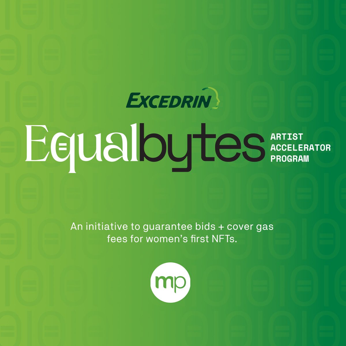 Equal Bytes by @Excedrin is making the metaverse more equitable for women by removing the headaches of selling your first NFT. ❌ Gas fees 🤩 Guaranteed bids of $800 for a minimum of 100 women first-time NFT sellers! 👇 Apply now! makersplace.com/excedrin/equal… 18+. T&C apply.