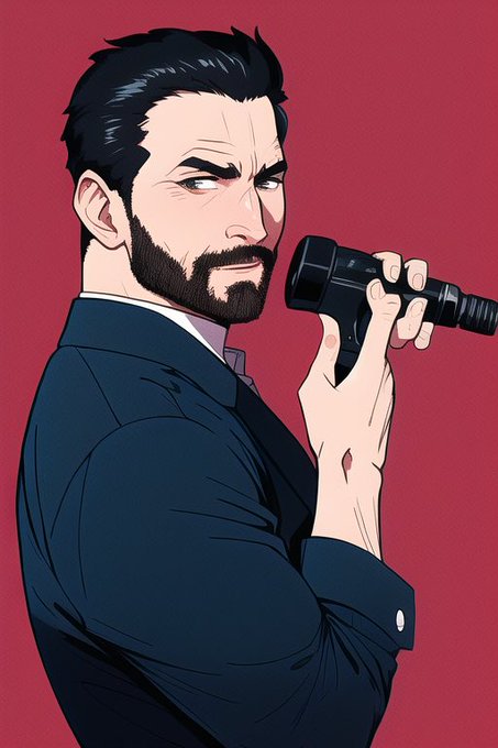 年齢指定すると上手くいくって聞いたの思い出したので

「52-year-old male stern detective」
52歳の男の厳つい刑事

そーうそうそう!
こう言うこう言う
なんでナイスバディな女になった⁉︎
そのズボンなに⁉︎ 