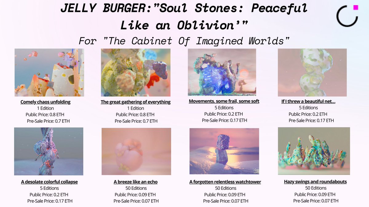 📣Price and Supply Reveal 3📣

Today is <a href="/JellyBurger3/">Julie Berger lindh</a>'s day!

Here are the prices and supply for each of her pieces from the ‘‘Soul Stones: Peaceful Like an Oblivion’’ series.

Artwork Extracts below