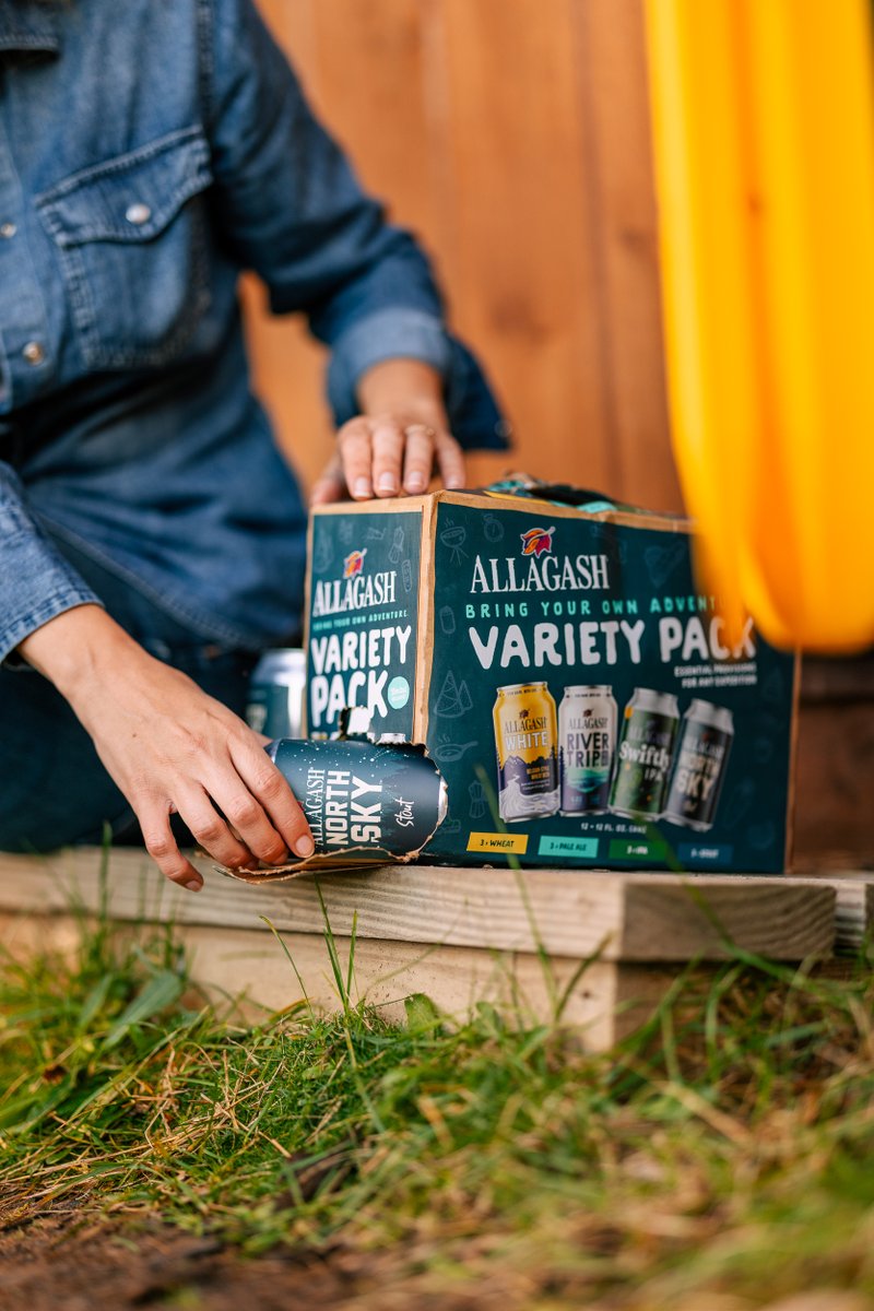 Our new Bring Your Own Adventure Variety Pack includes our award-winning witbier, Allagash White; our refreshing, dry-hopped pale ale, River Trip; our silky and roasty stout, North Sky; and Swiftly IPA, an amber-colored beer full of lush notes of citrus and pine.