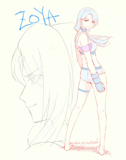 『アキバ冥途戦争』ゾーヤ、また描いてみました(^^)/ジェーニャさんのCV良かったです!#ジェーニャ #アキバ冥途戦争 