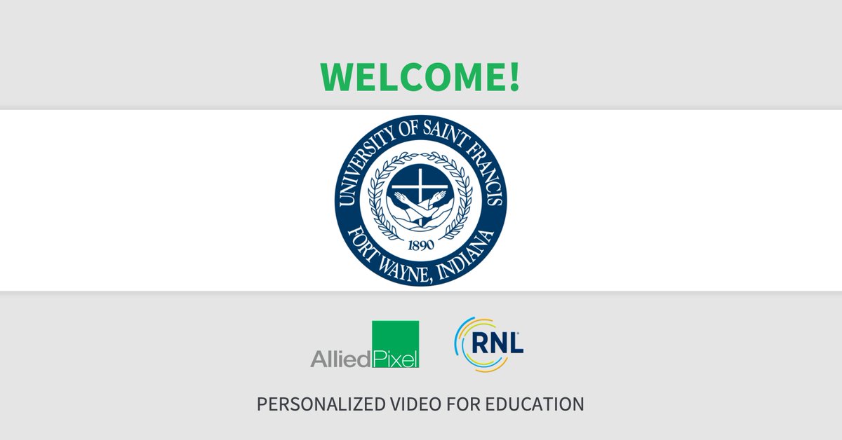 Welcome University of St. Francis! We are excited to work with you and our friends at RNL in bringing cutting-edge Personalized Videos for Graduate Enrollment.

To learn more about how Allied Pixel helps educational partners, visit alliedpixel.com/personalized-v….