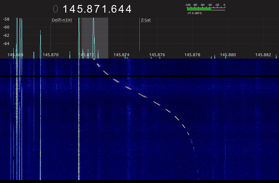 scott23192's tweet photo. Strong CW downlink from Z-Sat 1519utc USA-East.   On replay, FLDigi decoded several of the beacons (which is 100% more than I would have!)  @KOMAKI_AMSATCOM https://t.co/TyeNwO2Wj7