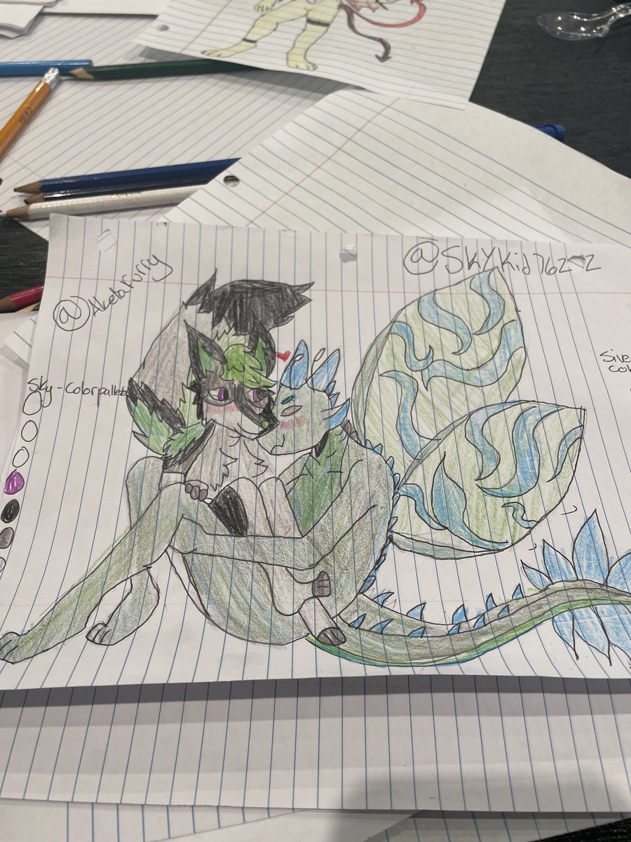 KaylynnStu's tweet photo. here are commissions i did for @Skykid7622 and @Marco_demonwolf here are your wonderful oc’s
#furry #furryart #art #oc #commisions #freegivaway https://t.co/z7HUEXoZQS