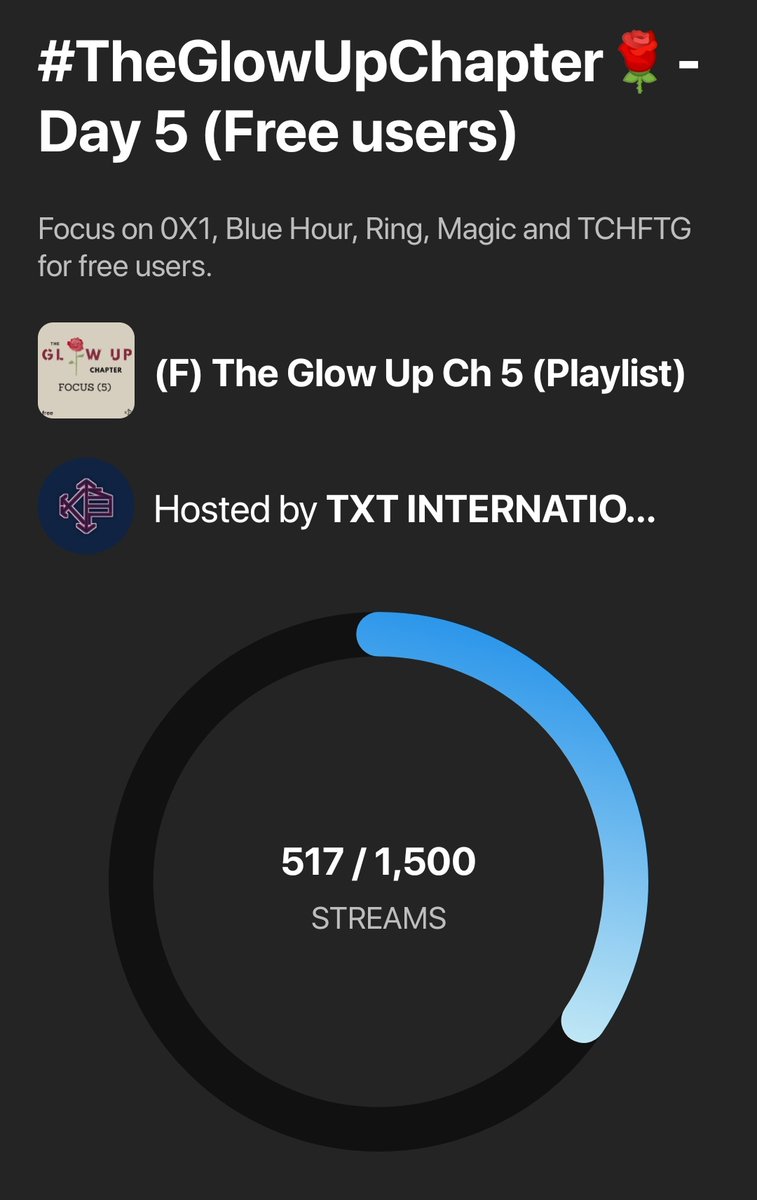TXTintl_twt's tweet photo. #TheGlowUpChapter!! As today is last day and only 8 hours are left till tracking ends, please join the Renaissance parties for the last time! ☺👇

Free 👉https://t.co/2XTNFrOi3F
Premium 👉https://t.co/6tVAGmc5DE

#MOACOMEBACK #0X1LOVESONG https://t.co/s1rnPEseiw
