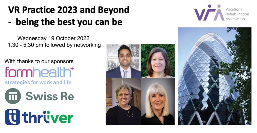 RealVocation's tweet image. Seeing VRA colleagues at the Gherkin was my week’s Highlight! Vocational rehab includes supporting our own well-being &amp;amp; inviting more employers &amp;amp; OH professionals in 2023. Thank you @UKVRA @KrysalisNeuroOT @JoThrop @Suegodby @Connect4work 
Mark Howard, Emma Smith.